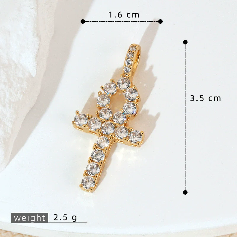 Wholesale Jewelry Geometric Copper Cross Pendant Necklace Hiphop Style Electroplated For Men And Women - Image 43
