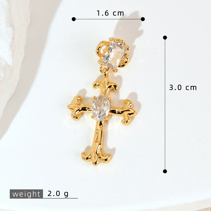 Wholesale Jewelry Geometric Copper Cross Pendant Necklace Hiphop Style Electroplated For Men And Women - Image 44