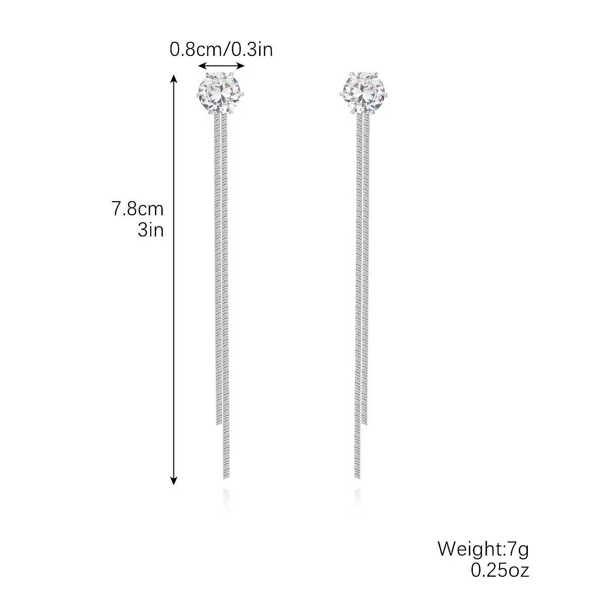 Wholesale Jewelry Geometric Copper Electroplated Women's Long Tassel Earrings - Image 6
