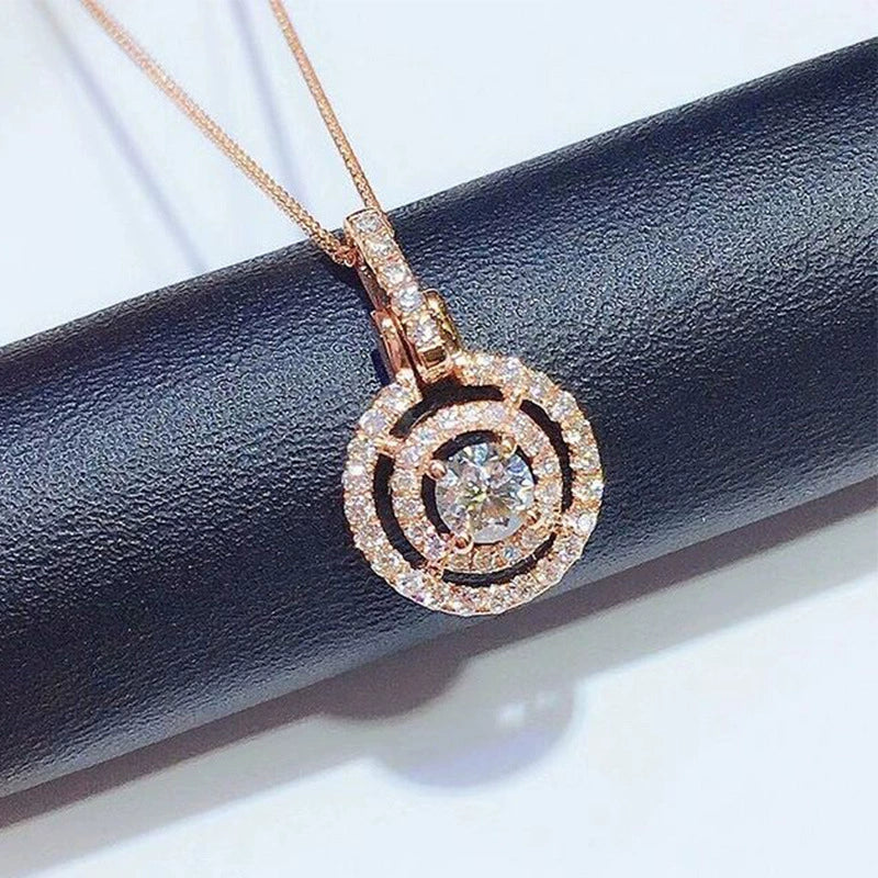 Wholesale Jewelry Geometric Copper Mixed Gem Inlay Pendant Box Chain Necklace For Women - Image 3