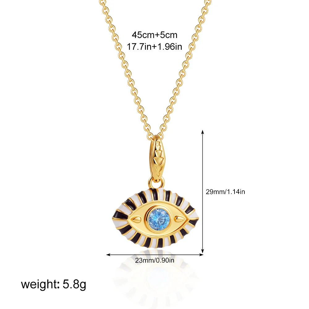 Wholesale Jewelry Geometric Copper Titanium Steel Devil's Eye Pendant Electroplating Baroque Style - Image 10