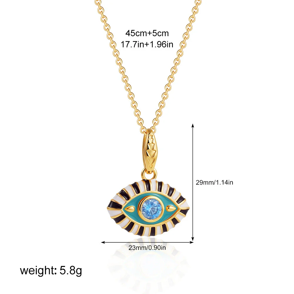 Wholesale Jewelry Geometric Copper Titanium Steel Devil's Eye Pendant Electroplating Baroque Style - Image 11