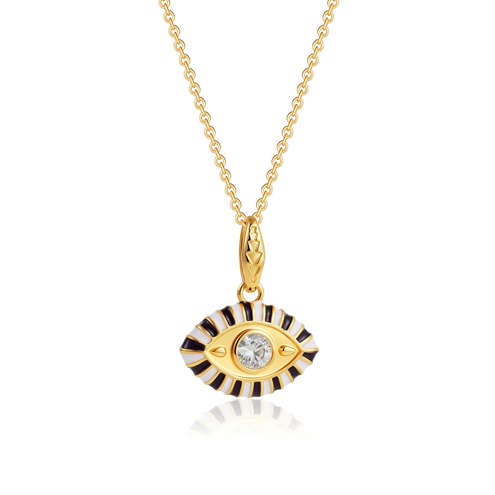 Wholesale Jewelry Geometric Copper Titanium Steel Devil's Eye Pendant Electroplating Baroque Style - Image 5