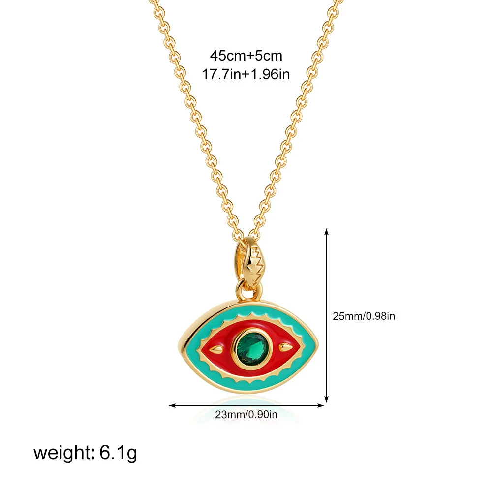 Wholesale Jewelry Geometric Copper Titanium Steel Devil's Eye Pendant Electroplating Baroque Style - Image 6