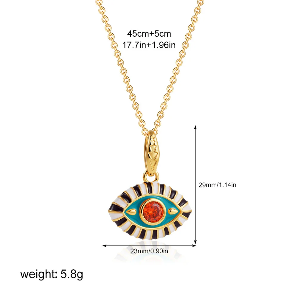 Wholesale Jewelry Geometric Copper Titanium Steel Devil's Eye Pendant Electroplating Baroque Style - Image 8
