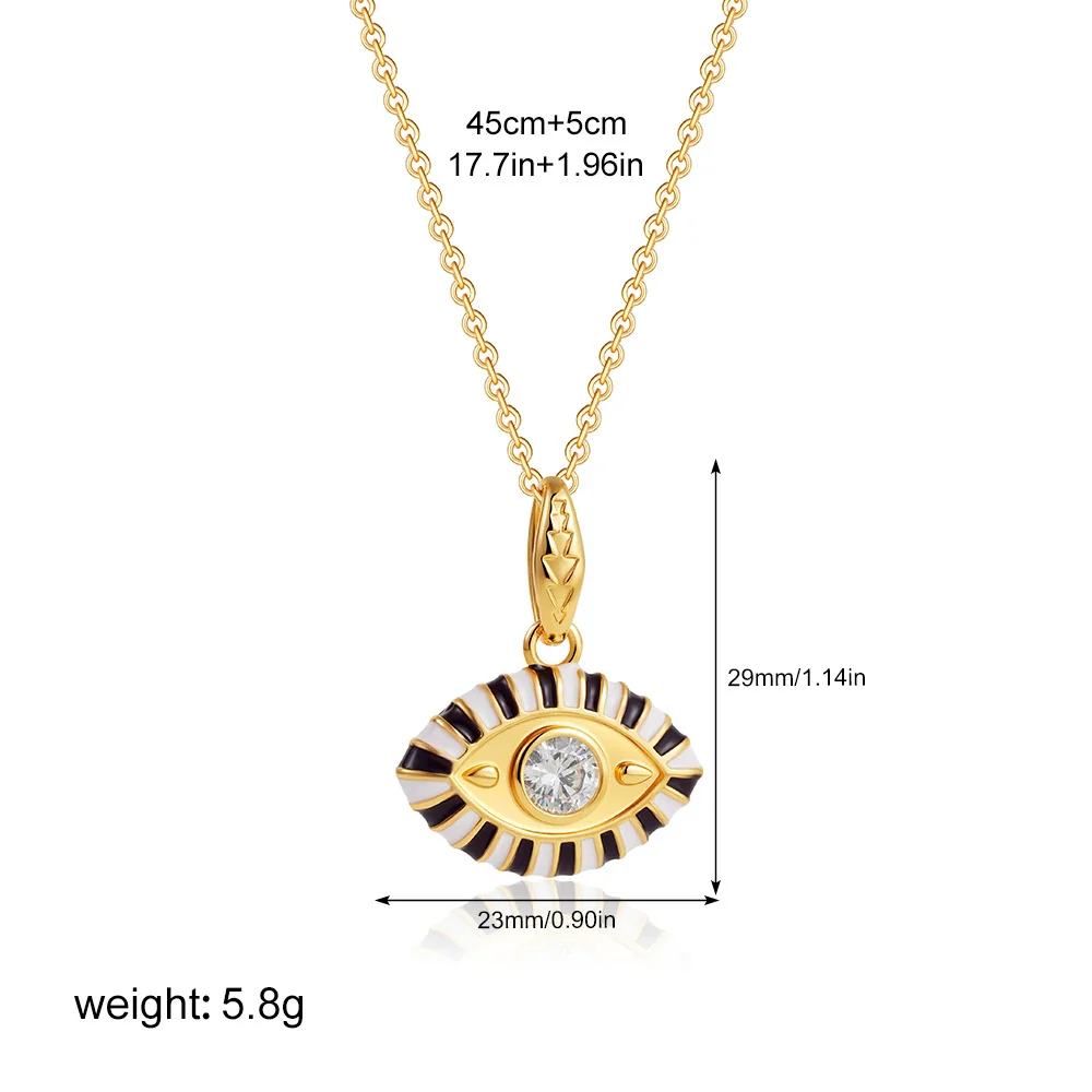 Wholesale Jewelry Geometric Copper Titanium Steel Devil's Eye Pendant Electroplating Baroque Style - Image 9