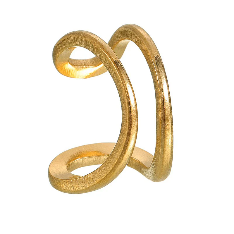 Wholesale Jewelry Geometric Exaggerated Style Titanium Steel Ring With Letters Numbers Text Electroplating For Unisex - Image 6