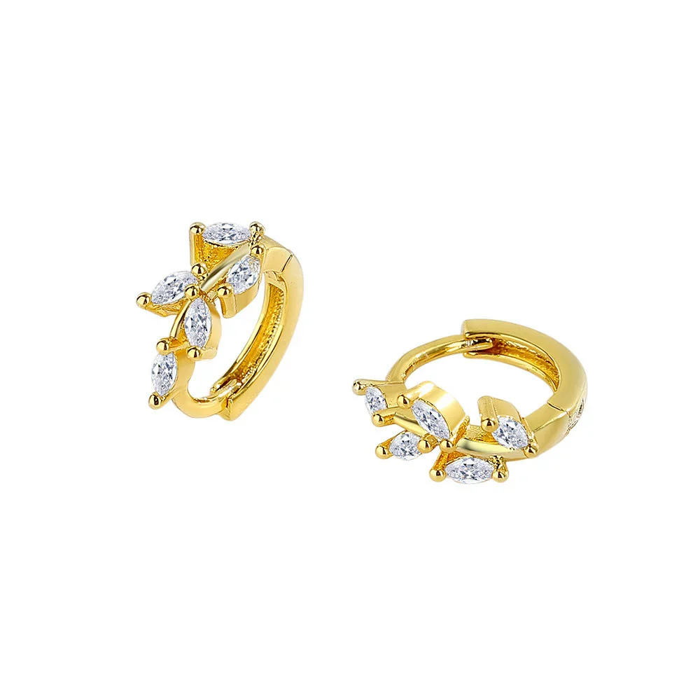Wholesale Jewelry Geometric S925 Sterling Silver Electroplated Horse Eye Stone Ear Buckle Earrings - Image 5