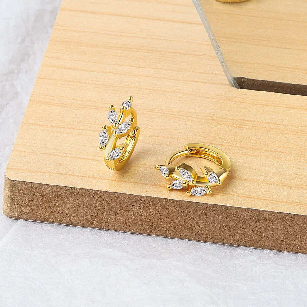 Wholesale Jewelry Geometric S925 Sterling Silver Electroplated Horse Eye Stone Ear Buckle Earrings - Image 7