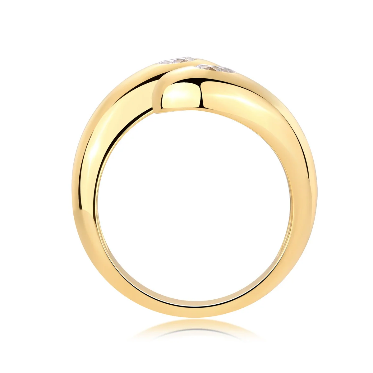 Wholesale Jewelry Goldplated 925 Silver Ring Set With Diamonds Geometric Style - Image 3