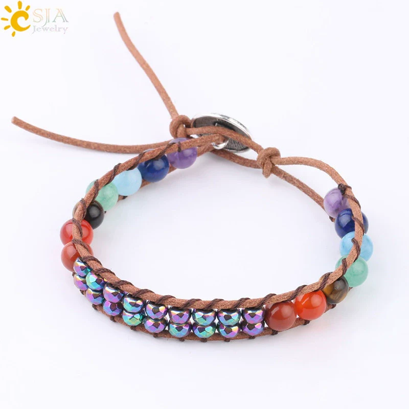 Wholesale Jewelry Handwoven Silver Buckle Natural Crystal Semiprecious Stone Minimalist Unisex Bracelet - Image 6