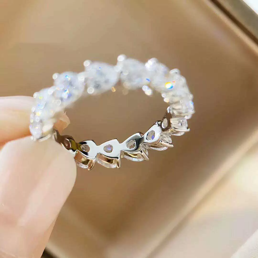 Wholesale Jewelry Heartshaped Copper Geometric Style Diamond Ring With Electroplating - Image 6