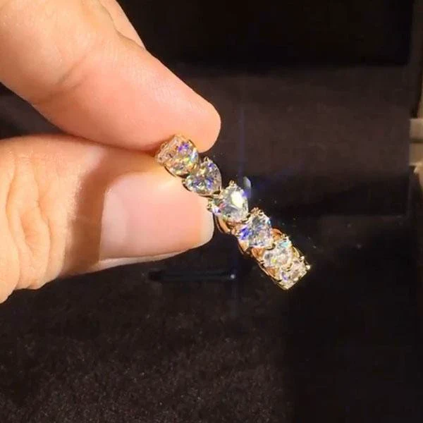 Wholesale Jewelry Heartshaped Copper Geometric Style Diamond Ring With Electroplating - Image 7
