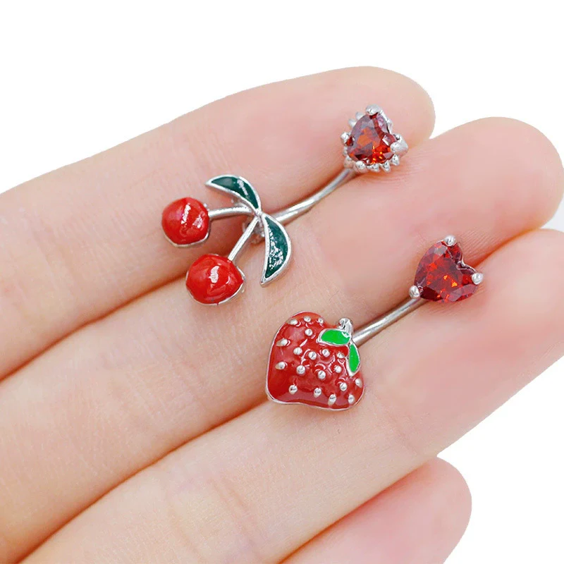 Wholesale Jewelry Heartshaped Strawberry Navel Fruit Cherry Navel Style Alloy - Image 2