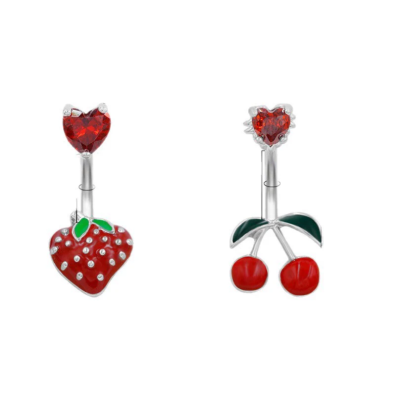 Wholesale Jewelry Heartshaped Strawberry Navel Fruit Cherry Navel Style Alloy - Image 5