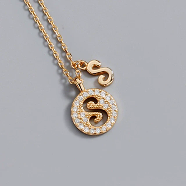 Wholesale Jewelry Light Luxury Ins Style S925 Sterling Silver Necklace With Letter Pendant And Cross Chain - Image 24