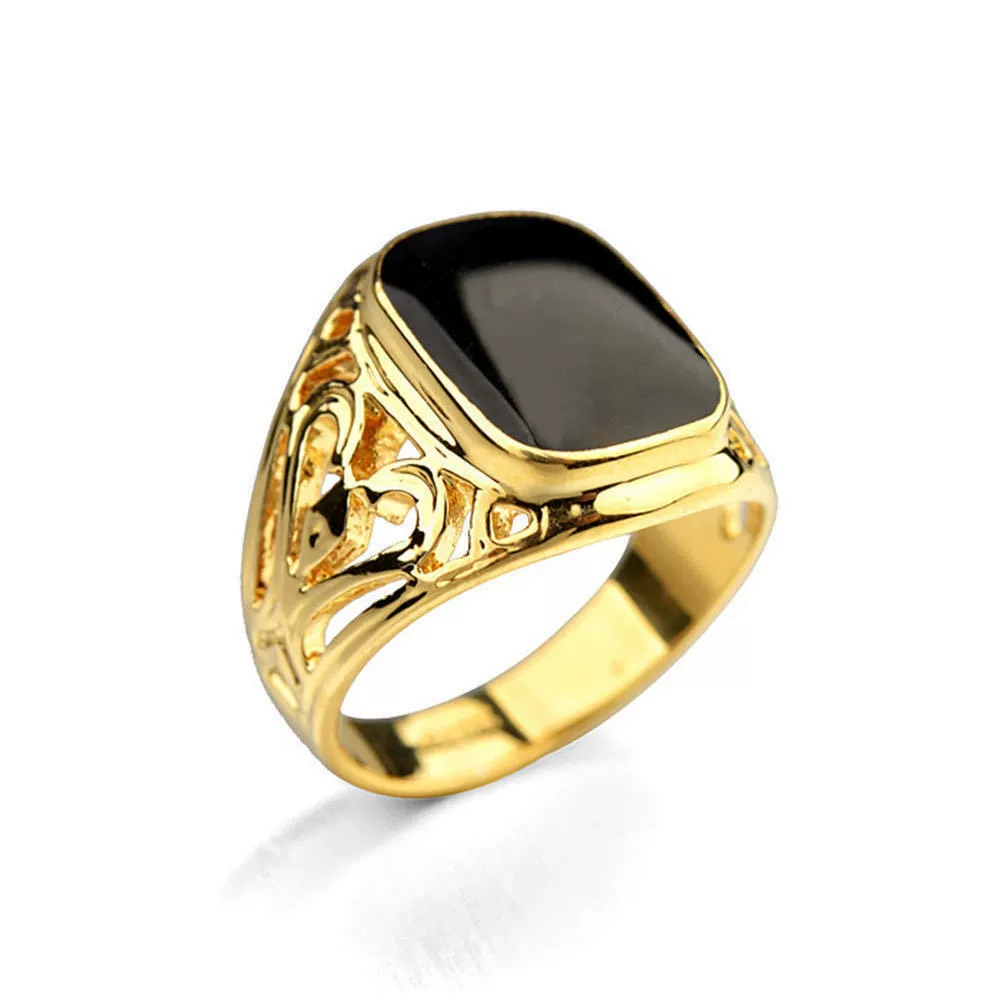 Wholesale Jewelry Metal Geometric Hollow Carved Electroplated Unisex Ring - Image 2