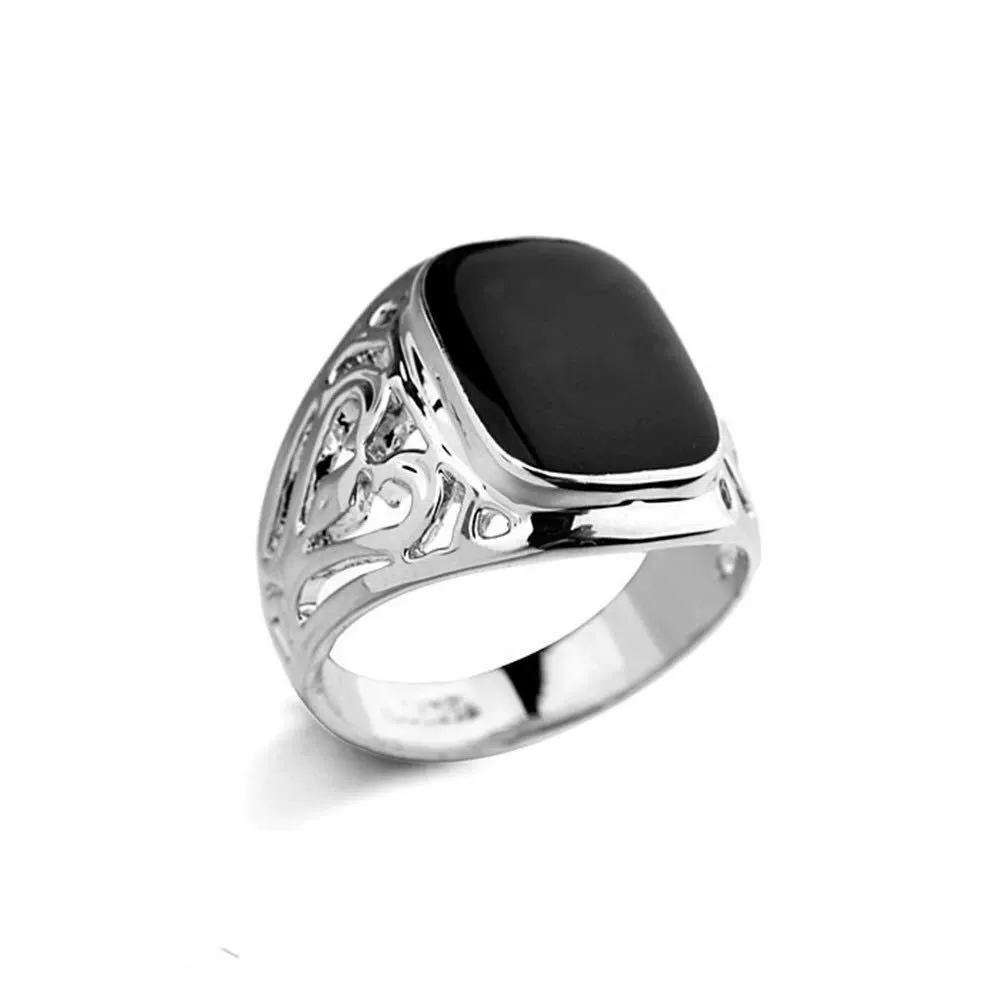Wholesale Jewelry Metal Geometric Hollow Carved Electroplated Unisex Ring - Image 8