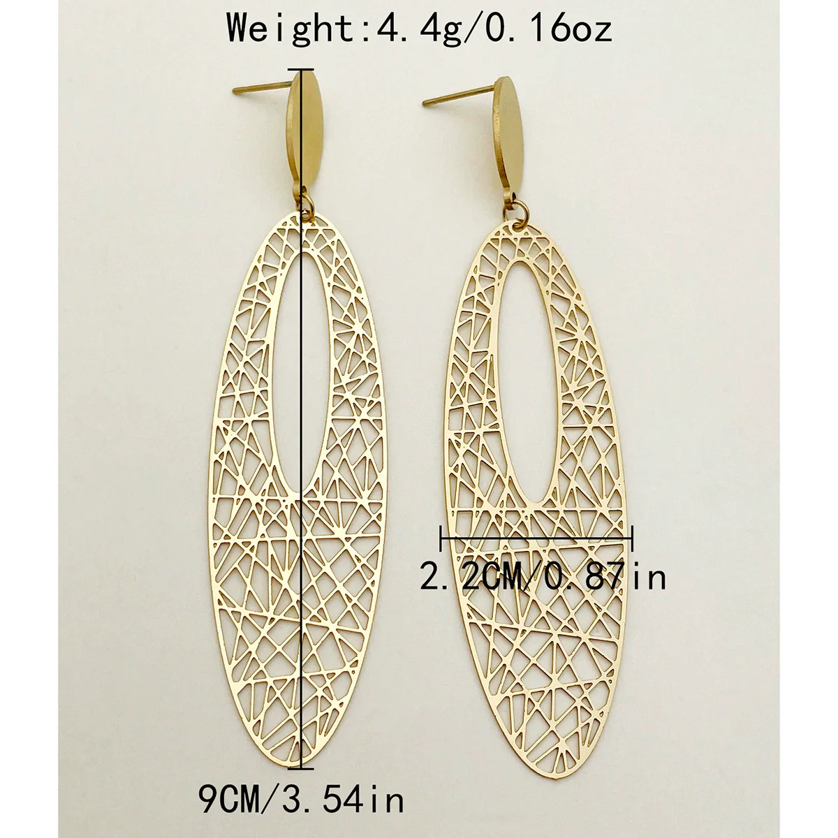 Wholesale Jewelry Minimalist Cold Style Geometric Stainless Steel Electroplated Earrings - Image 3