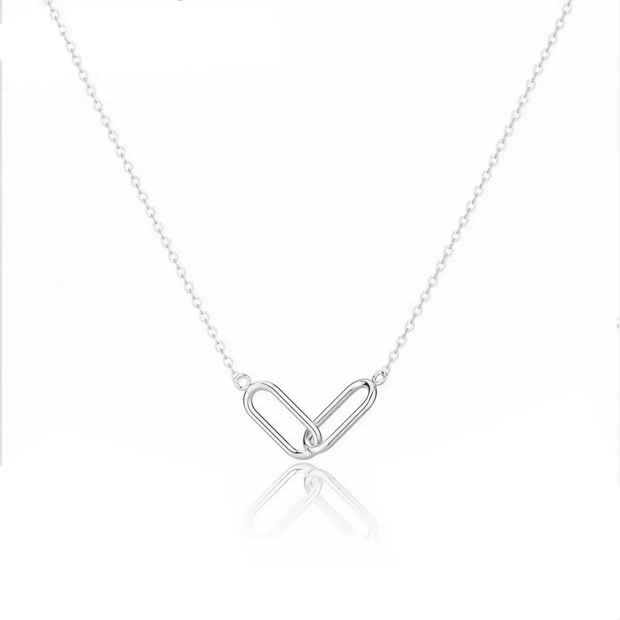 Wholesale Jewelry Minimalist Geometric Oval Cross S925 Sterling Silver Gold Plated Polished O Chain Necklace For Women - Image 7