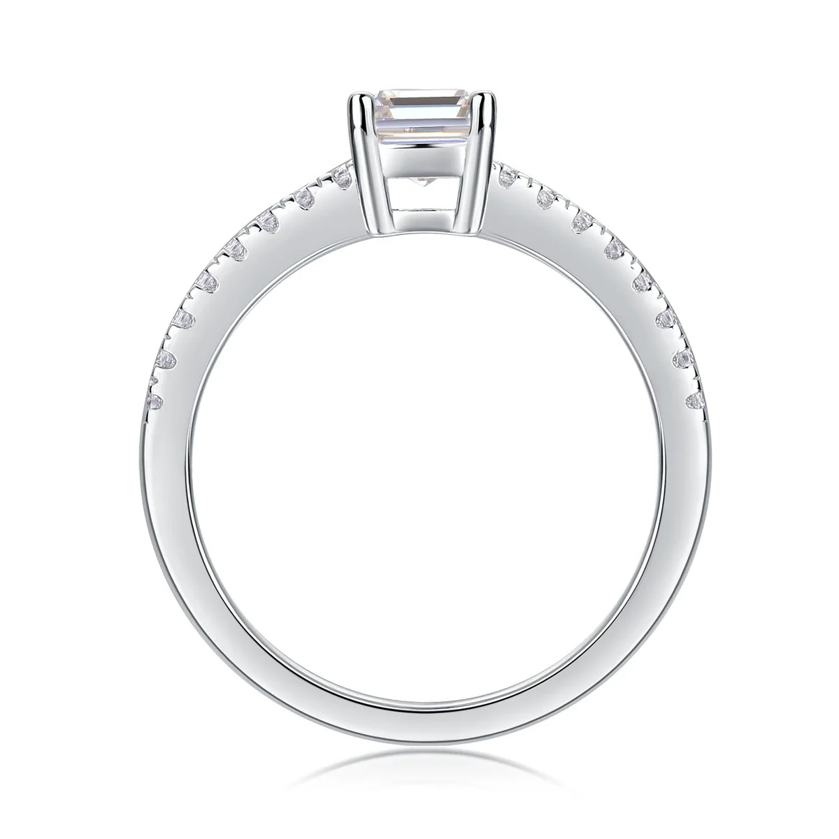 Wholesale Jewelry Moissanite Ring 925 Silver Geometric Style Set With Diamonds
