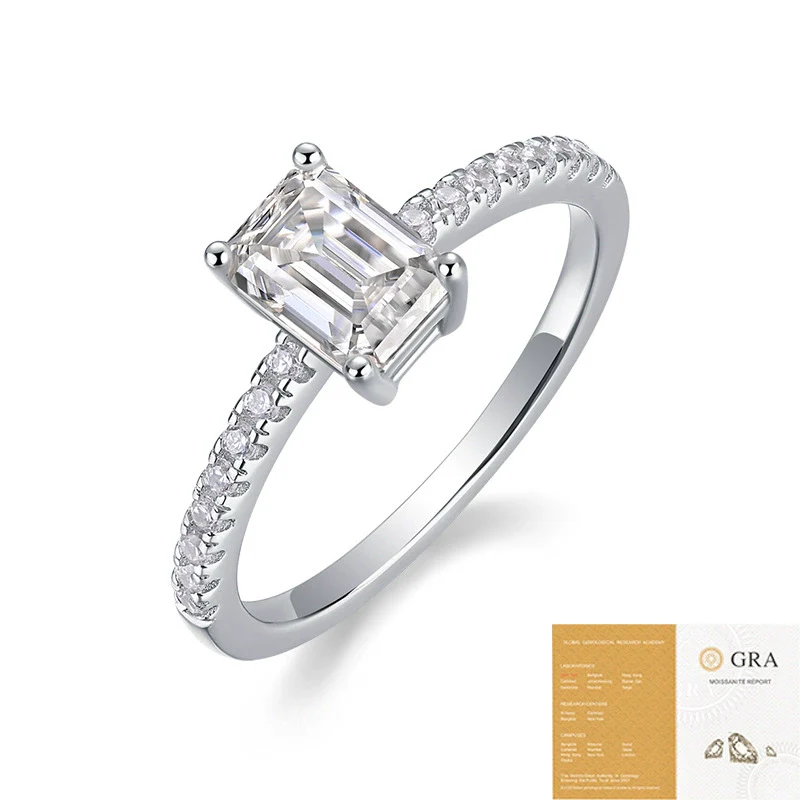 Wholesale Jewelry Moissanite Ring 925 Silver Geometric Style Set With Diamonds - Image 5