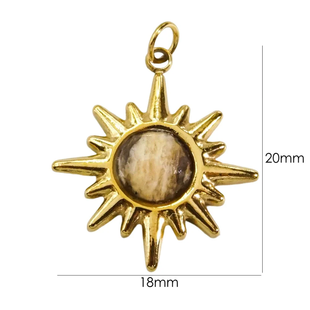 Wholesale Jewelry Natural Stone Stainless Steel Eight Mangxing Pendant Electroplated Necklace Earrings - Image 8