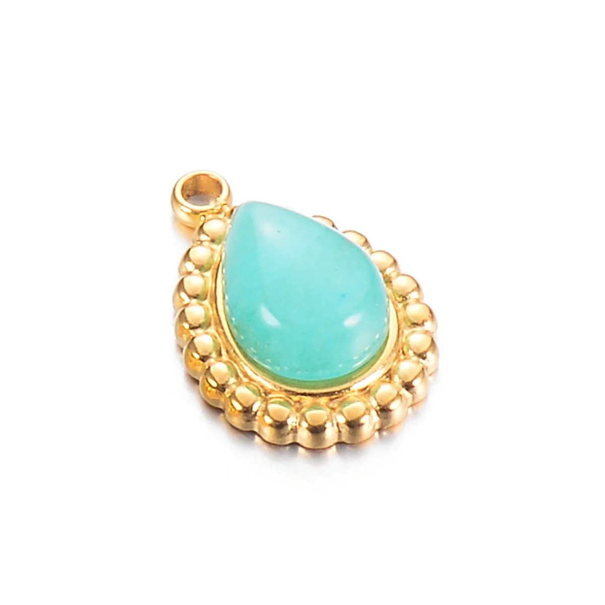 Wholesale Jewelry Natural Stone Stainless Steel Water Drop Oval Pendant Electroplated Bohemian Style Diy Jewelry Accessories - Image 8