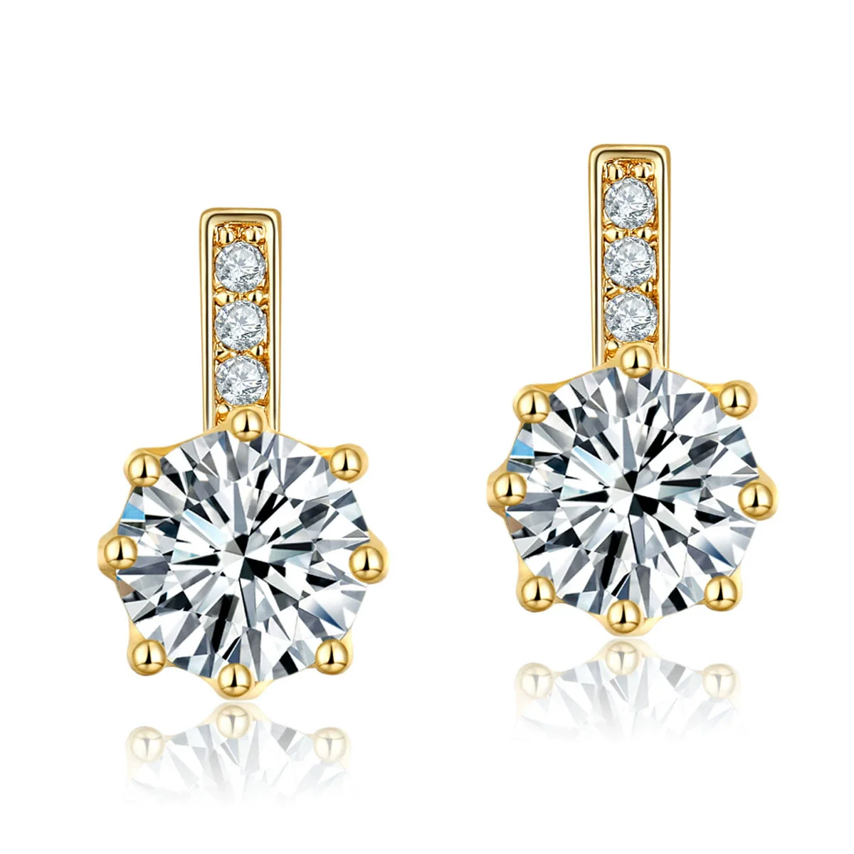Wholesale Jewelry Natural Style Heart Shaped Environmental Protection Copper Inlaid Zircon Earrings For Women