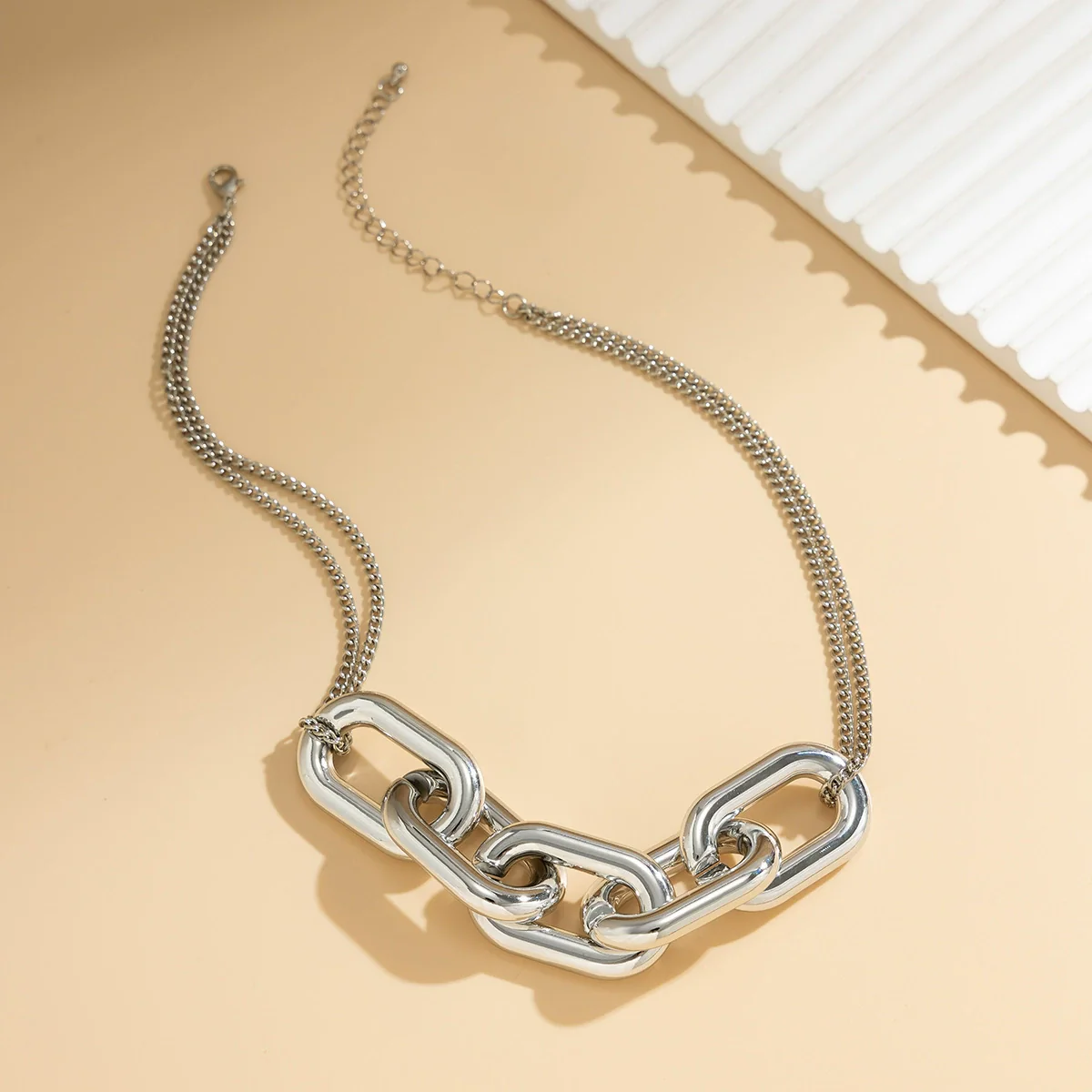 Wholesale Jewelry Punk Style Geometric Iron Chain And Ccb Necklace - Image 4