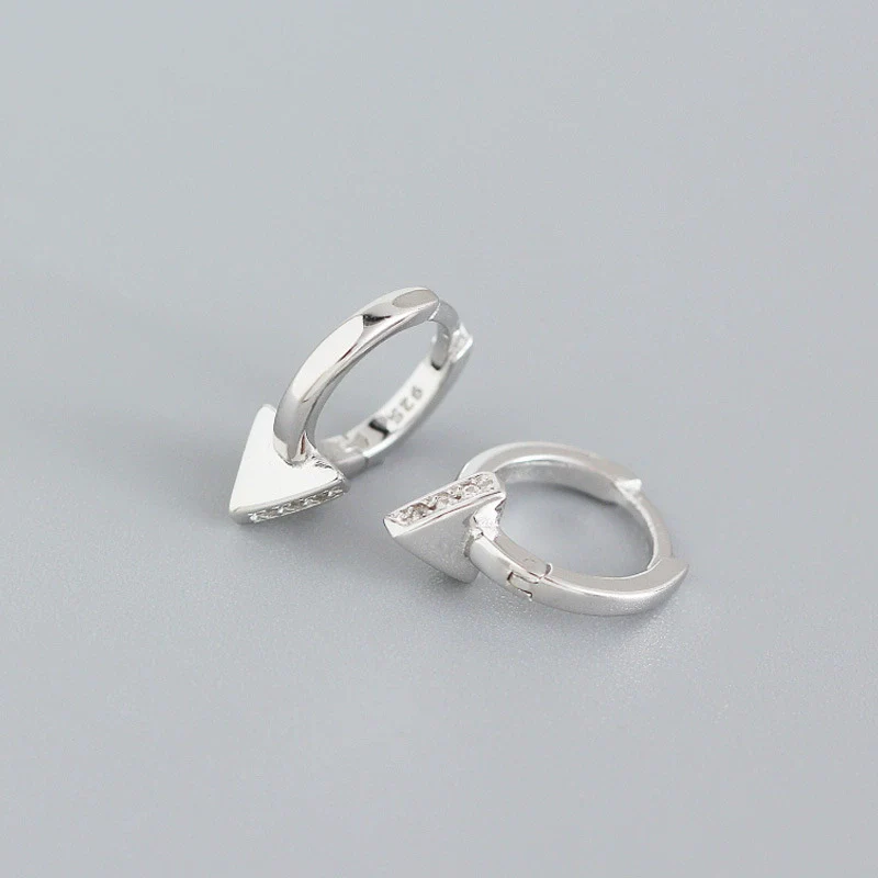 Wholesale Jewelry Punk Style Geometric Triangle S925 Sterling Silver Electroplated Ear Ring Ear Buckle Ear Stud - Image 6