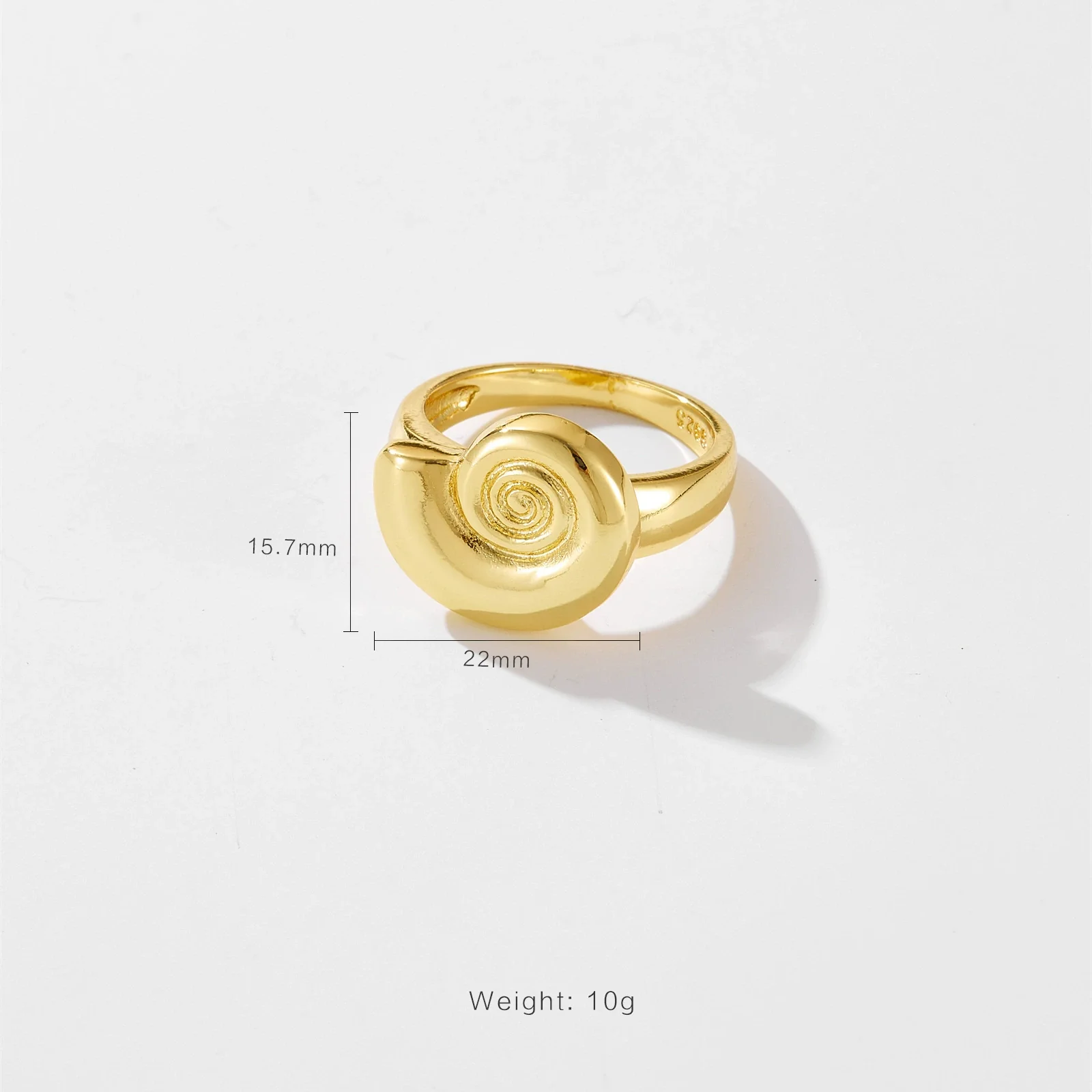 Wholesale Jewelry Punk Style Snail Design Copper Ring With Platinum And 18K Gold Electroplating For Women - Image 4