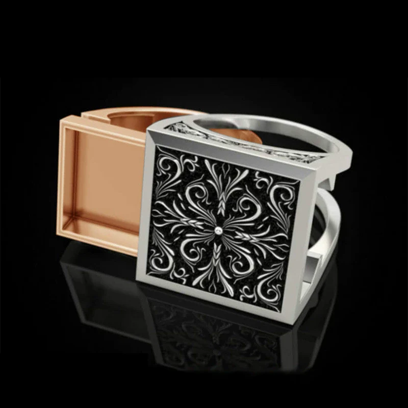 Wholesale Jewelry Retro Geometric Hollow Copper Ring Set With Electroplating - Image 10