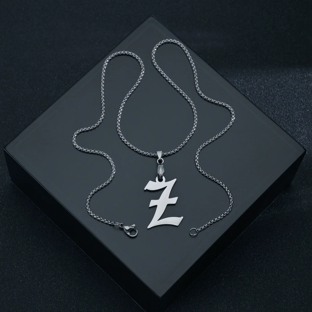 Wholesale Jewelry Retro Gothic Style Titanium Steel Military Nameplate Necklace Pendant With Letters Numbers Text And Polishing Plasma Treatment - Image 2