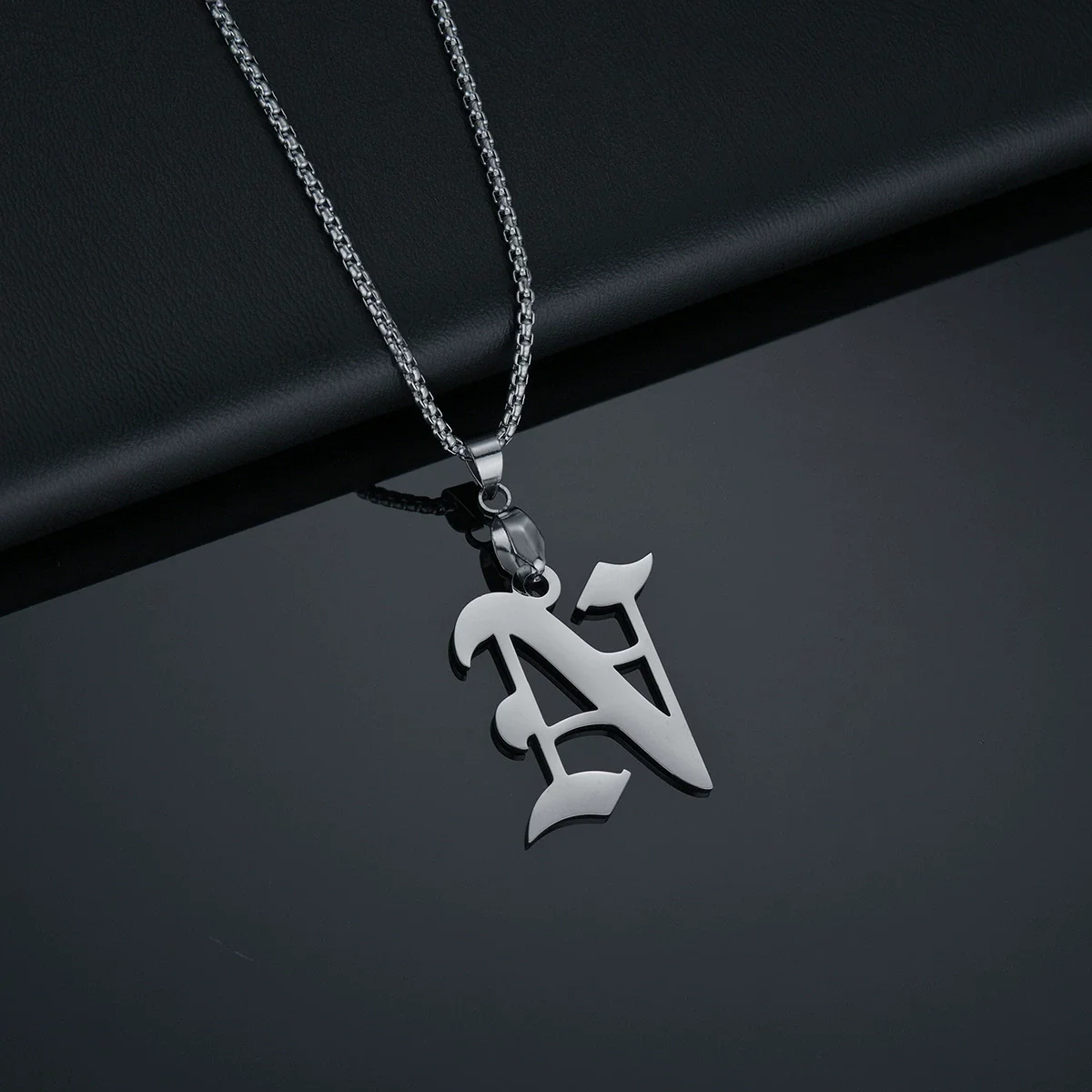 Wholesale Jewelry Retro Gothic Style Titanium Steel Military Nameplate Necklace Pendant With Letters Numbers Text And Polishing Plasma Treatment - Image 4