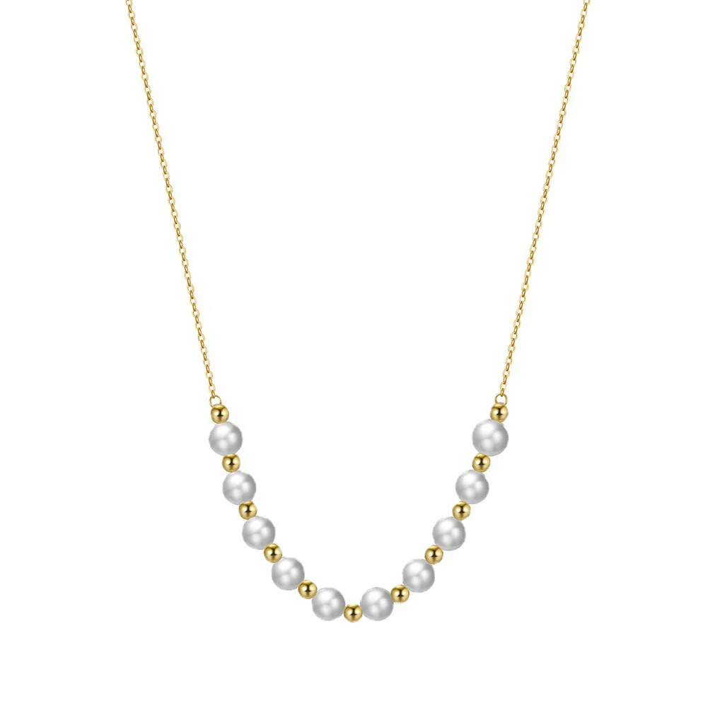 Wholesale Jewelry Retro Natural Style Geometric S925 Sterling Silver Freshwater Pearl Pendant Necklace With Electroplating - Image 3