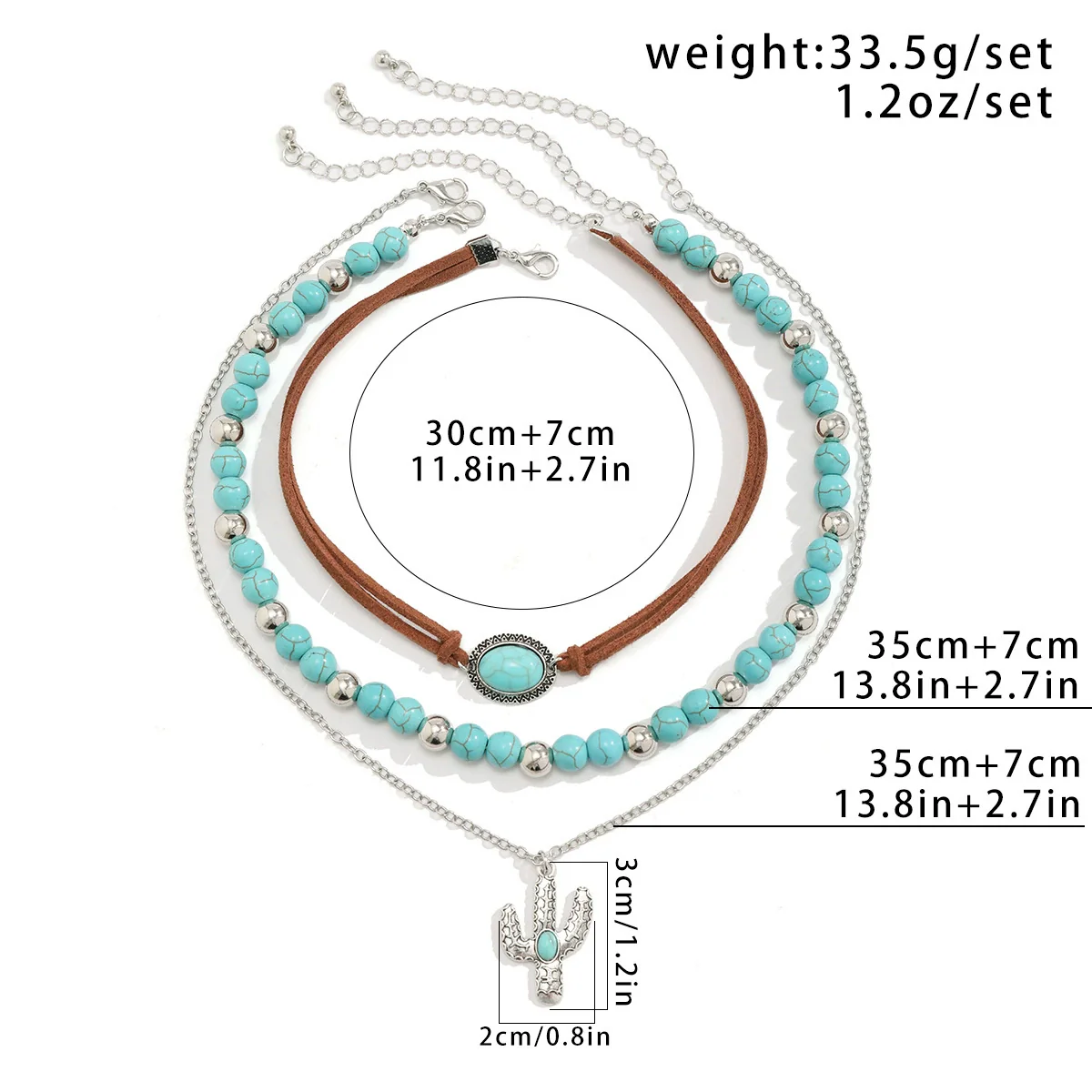 Wholesale Jewelry Retro Style Geometric Zinc Alloy Electroplated Cow Head Beaded Ball Chain Clavicle Necklace For Women - Image 5