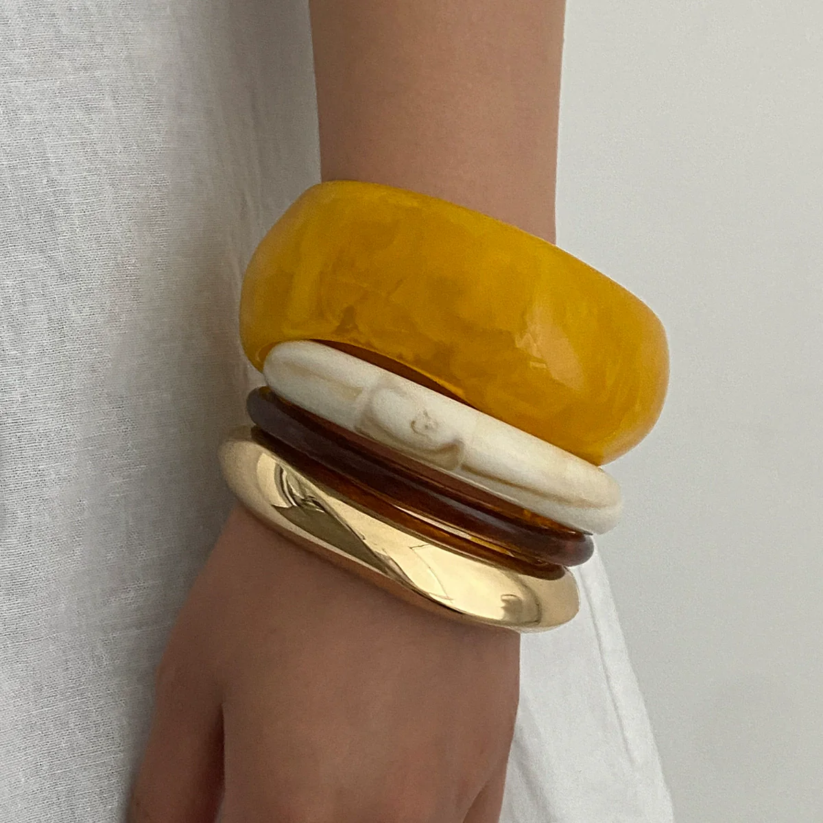 Wholesale Jewelry Retro Style Resin Geometric Handmade Bracelet - Image 2
