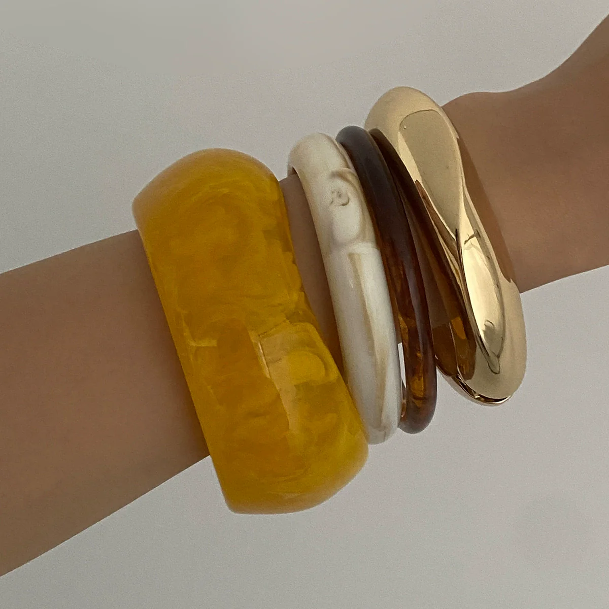 Wholesale Jewelry Retro Style Resin Geometric Handmade Bracelet - Image 3