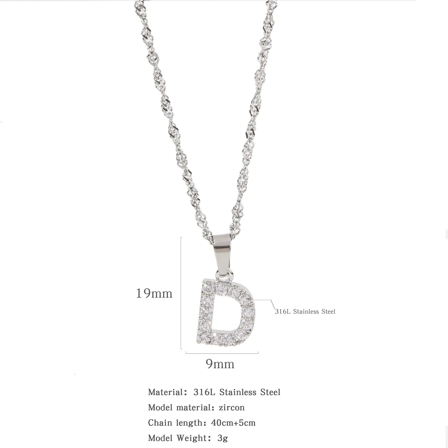 Wholesale Jewelry Retro Style Stainless Steel Water Wave Chain Pendant Necklace With English Letters And Constellation Pattern And Electroplating Design - Image 35