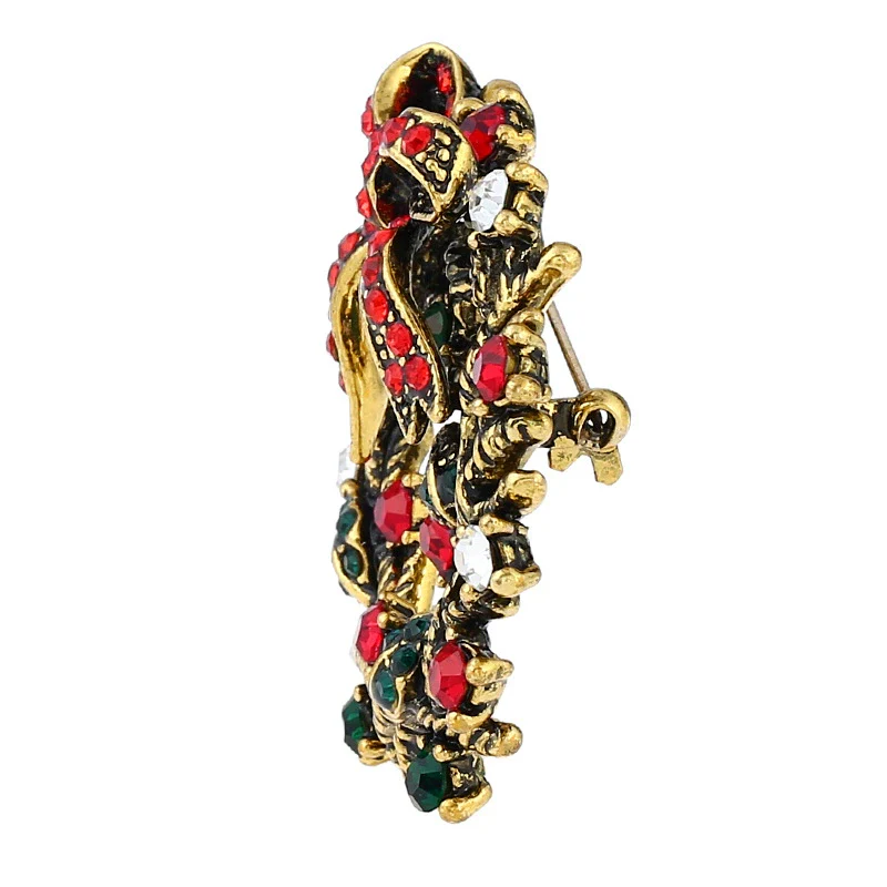 Wholesale Jewelry Rhinestone Geometric Christmas Brooch Retro Style Unisex - Image 3