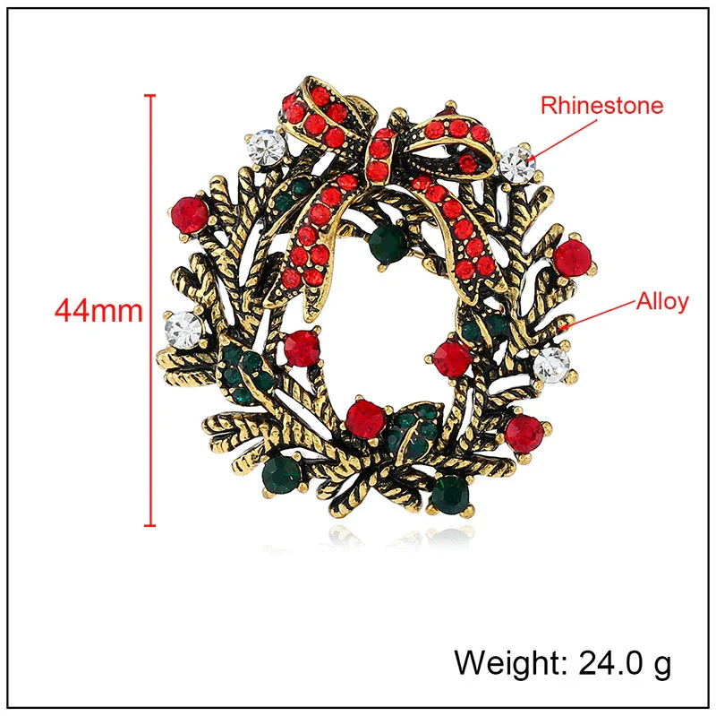 Wholesale Jewelry Rhinestone Geometric Christmas Brooch Retro Style Unisex - Image 5