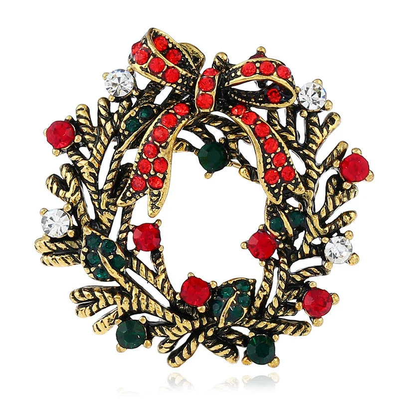 Wholesale Jewelry Rhinestone Geometric Christmas Brooch Retro Style Unisex - Image 6