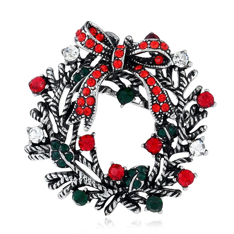 Wholesale Jewelry Rhinestone Geometric Christmas Brooch Retro Style Unisex - Image 7