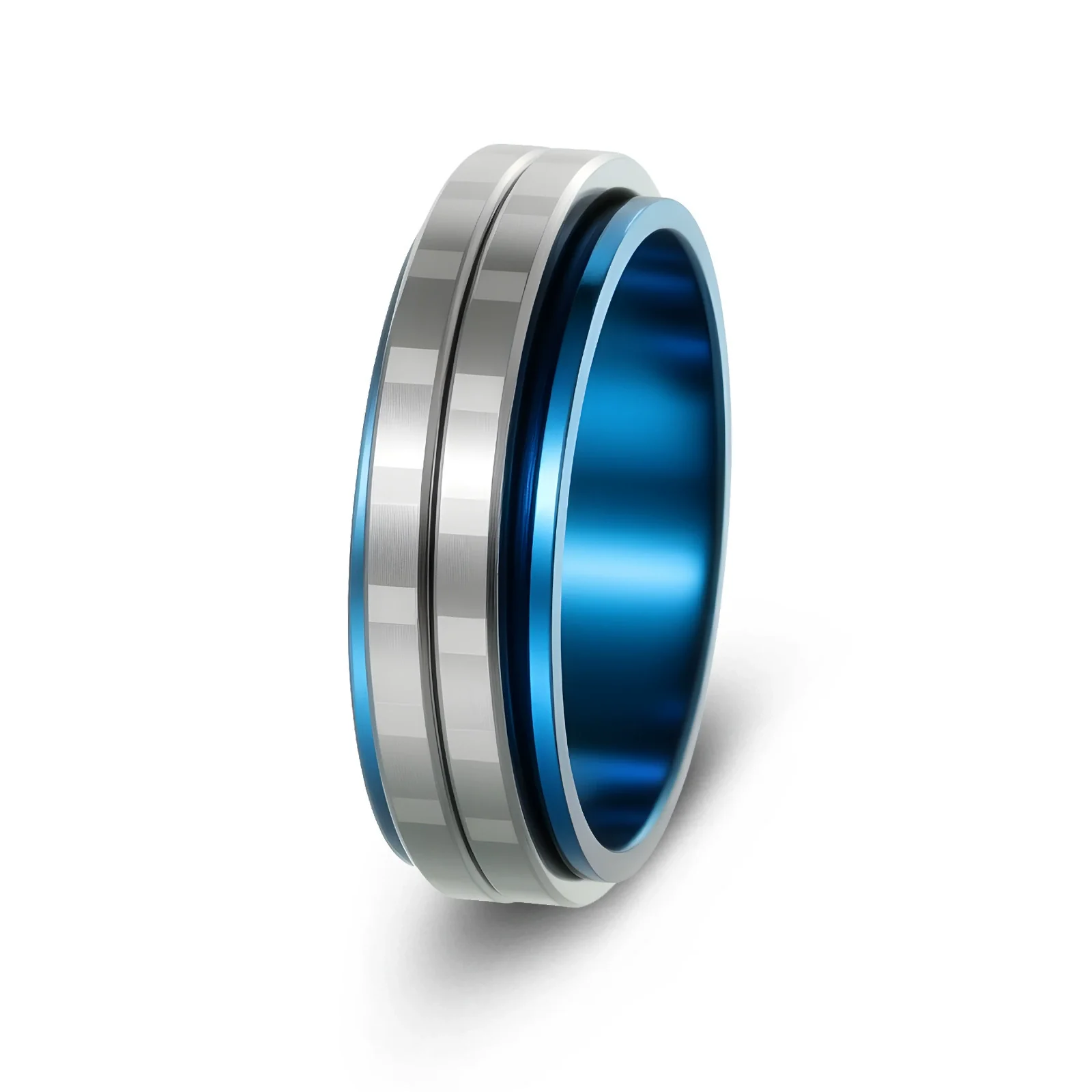Wholesale Jewelry Rotatable Titanium Steel Geometric Ring Electroplated Black - Image 9