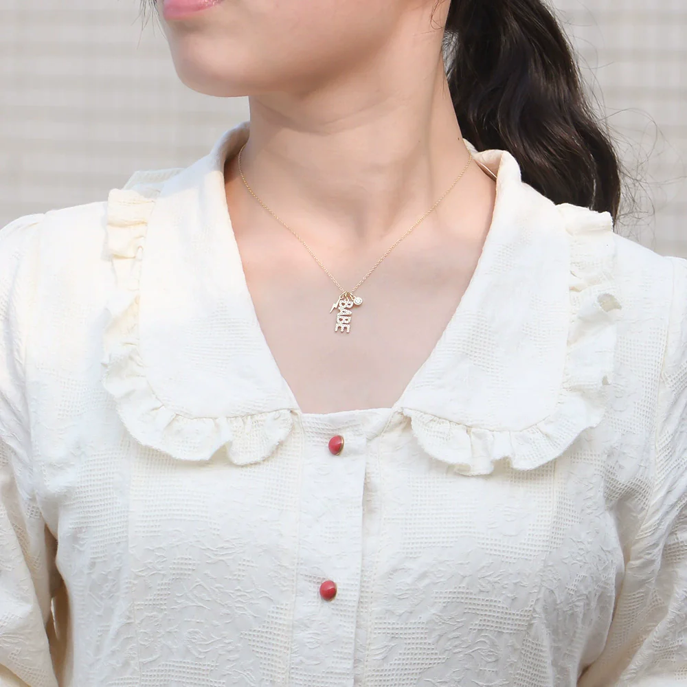 Wholesale Jewelry S925 Silver Diamond English Letters Pendant Necklace For Women - Image 4