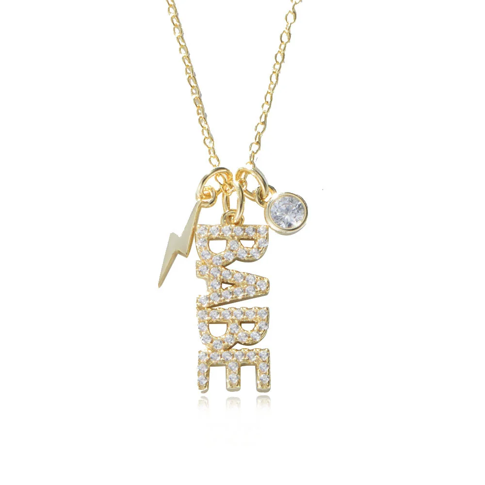 Wholesale Jewelry S925 Silver Diamond English Letters Pendant Necklace For Women - Image 5