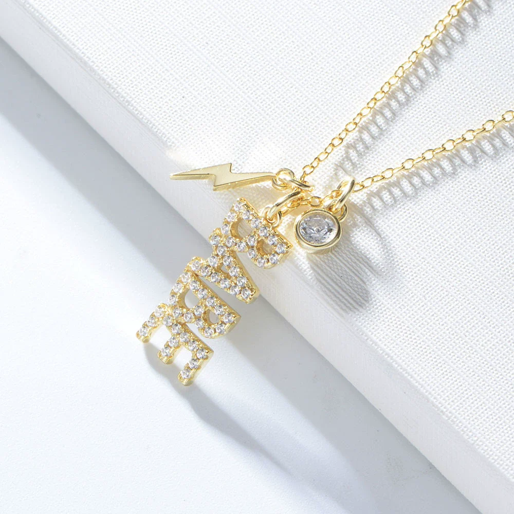 Wholesale Jewelry S925 Silver Diamond English Letters Pendant Necklace For Women - Image 6