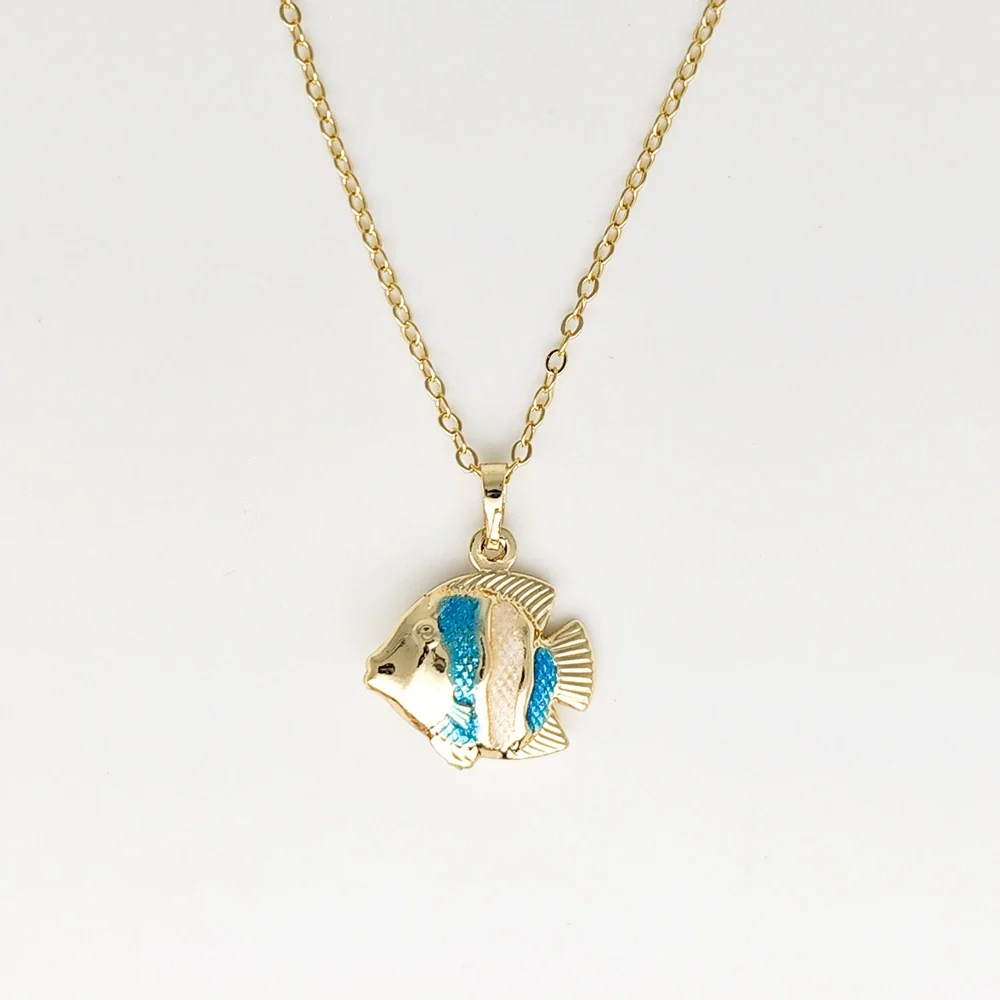 Wholesale Jewelry Shell Enamel Oil Drop Geometric Brass Handmade Pendant Necklace For Women - Image 15