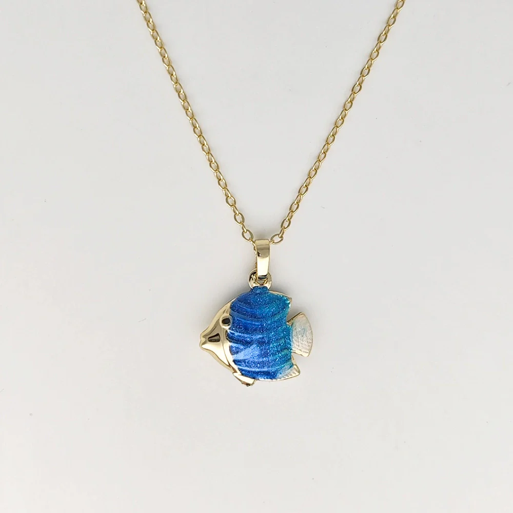 Wholesale Jewelry Shell Enamel Oil Drop Geometric Brass Handmade Pendant Necklace For Women - Image 16